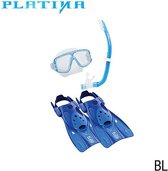 TUSAsport Snorkelmasker Duikbril Snorkelset Platina Hyperdry UP0101 - blauw - maat M (35-42)