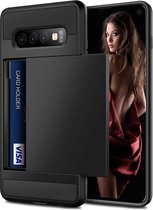 Samsung Galaxy S10 Plus - Zwart - Shockproof Card Case - Hard PC - Pasjeshouder