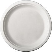 48x Assiettes plates en canne à sucre blanche 26 cm biodégradables - Assiettes rondes jetables - Vaisselle pure - Matériaux durables - Assiettes de vaisselle jetables écologiques - Respectueux de l'environnement