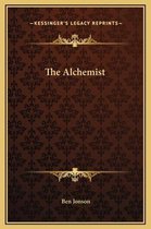 Boekhoes van "The Alchemist" door Ben Jonson, met een bruin patroon en gouden decoratie.