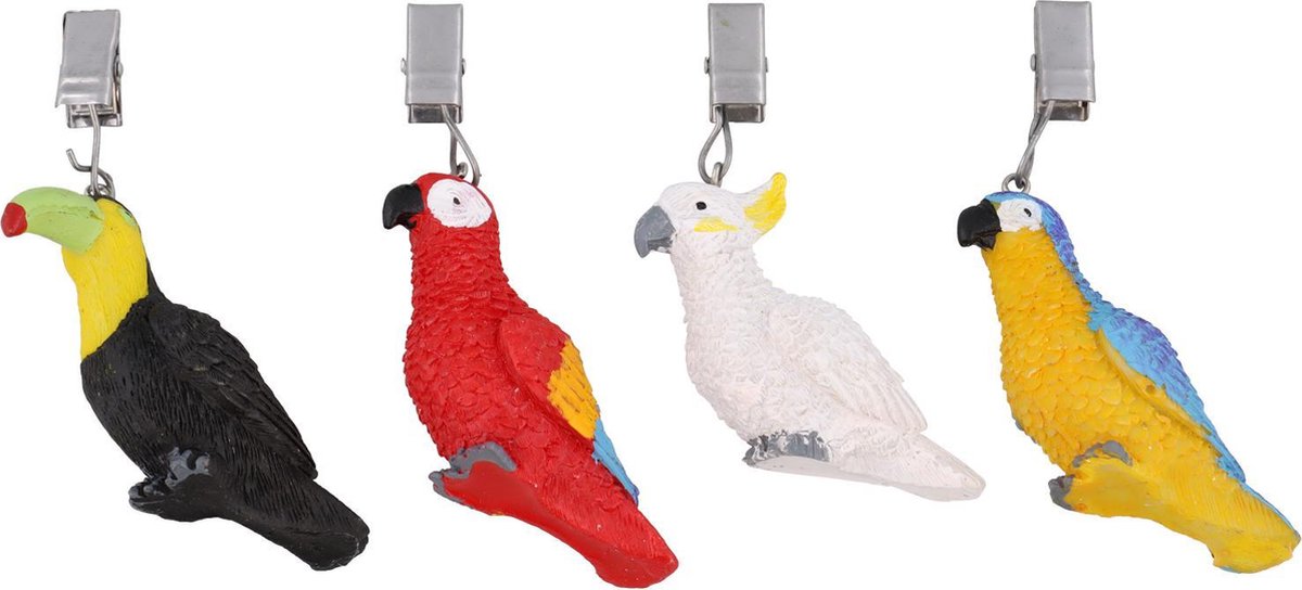 4 Stuks tafelkleed gewichtjes / papegaai vogels - tafelkleedgewichtjes - Merkloos