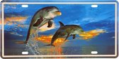 Wandbord – Mancave – Dolfijn – Vintage - Retro -  Wanddecoratie – Reclame bord – Restaurant – Kroeg - Bar – Cafe - Horeca – Metal Sign – Mannen Cadeau – Dolfijnen – Dieren liefhebb