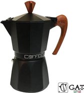 G.A.T. Italia Fashion Wood Zwart Percolator 9 kops - 450ml - Made in Italy