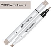 Stylefile Marker Brush - Warm Grey 3 - Hoge kwaliteit twin tip marker met brushpunt