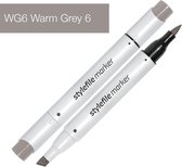 Stylefile Marker Brush - Warm Grey 6 - Hoge kwaliteit twin tip marker met brushpunt