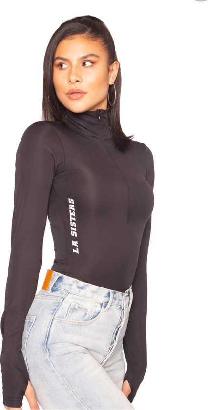 werkzaamheid Raad Bron Damesmode body LA Sisters, Scuba Zipper Bodysuit, Colour Black, Size XS |  bol.com