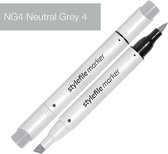 Stylefile Marker Brush - Neutral Grey 4 - Hoge kwaliteit twin tip marker met brushpunt
