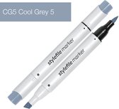 Stylefile Marker Brush - Cool Grey 5 - Hoge kwaliteit twin tip marker met brushpunt