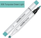 Stylefile Marker Brush - Turquoise Green Light - Hoge kwaliteit twin tip marker met brushpunt