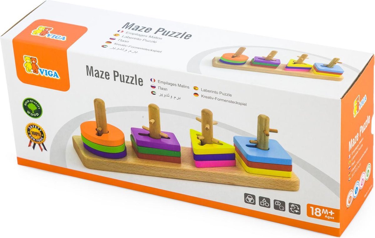 Viga Toys Vormenspel 10-delig Multicolor