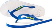 Waves teen slippers unisex wit - donkerblauw maat 38 vegan duurzaam fair rubber flip flops