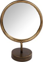 Make-Up Spiegel/Tafelspiegel/Spiegel - Rond - 20x10x27 cm - oud goud