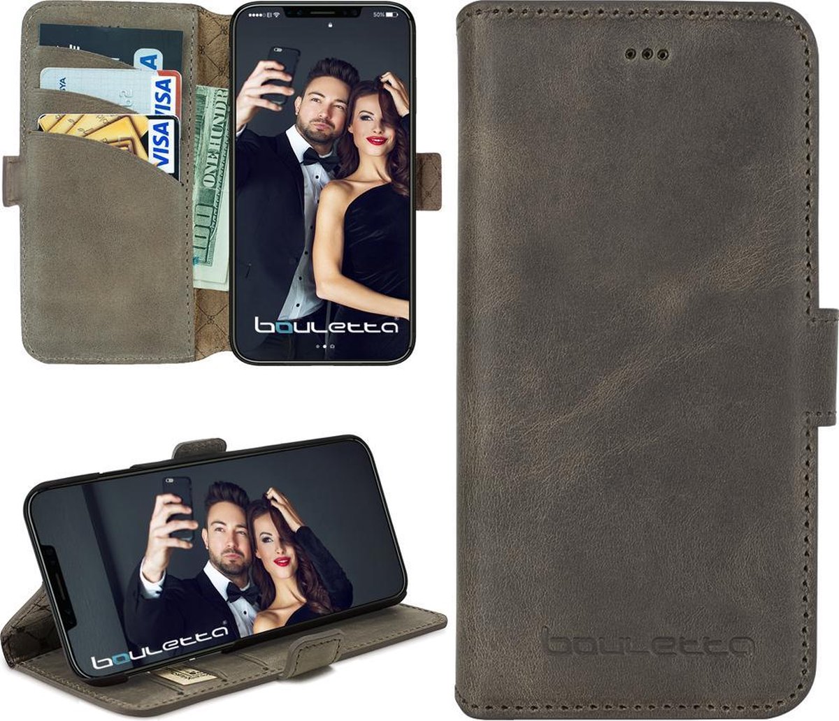 Bouletta geschikt voor iPhone Xs Max leren BookCase hoesje - Warm Stone