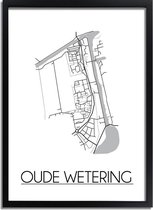 DesignClaud Oude Wetering Plattegrond poster A2 + Fotolijst wit