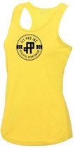 FitProWear Sporthemd Mouwloos Badge Dames - Geel - Maat XL