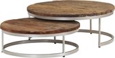 Salontafel set 2 stuks- koffietafel (Incl LW3D Klok) l - coffee table woonkamertafel