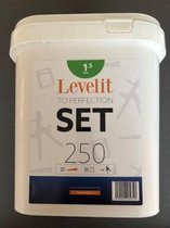 Levelit Tegel Levelling Systeem Set 1.5mm - 250st Clips & Wedges + Tang
