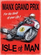 Isle of Man Grand Prix.  Metalen wandbord 30 x 40 cm.