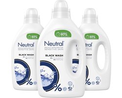 Neutral Parfumvrij Zwart Vloeibaar Wasmiddel - 3 x 20 wasbeurten - Voordeelverpakking