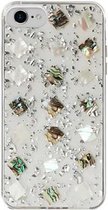 GSM-Basix Glitter Hard Backcover Case Shelli Serie voor Apple iPhone 7/8/SE (2020)/SE (2022) Zilver