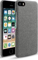 Apple iPhone 7 - iPhone 8 backcover - Grijs - Stof textuur canvas