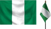 Nigeria - Zwaaivlag op stok - 30x45cm