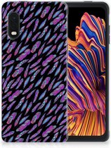 Telefoonhoesje Samsung Xcover Pro Backcover Soft Siliconen Hoesje Feathers Color