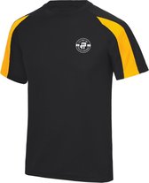 FitProWear Sportshirt Contrast Cool Zwart/Goud Heren Maat S - Korte Mouw - Sportkleding - Trainingskleding - Polyester - Shirt