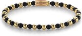 Rebel & Rose More Balls Than Most Mix Black Madonna - 4mm - yellow gold plated RR-40061-G-16,5 cm