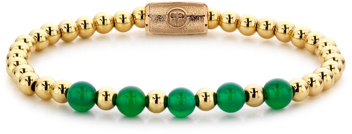 Rebel & Rose More Balls Than Most Yellow Gold meets Green Harmony - 6mm RR-60062-G-16,5 cm