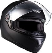 MOTO X87 Racing integraal helm scooterhelm, motorhelm met vizier, Mat Zwart, XXL hoofdomtrek 63-64cm