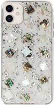 GSM-Basix Glitter Hard Backcover Case Shell Serie voor Apple iPhone 11 Zilver