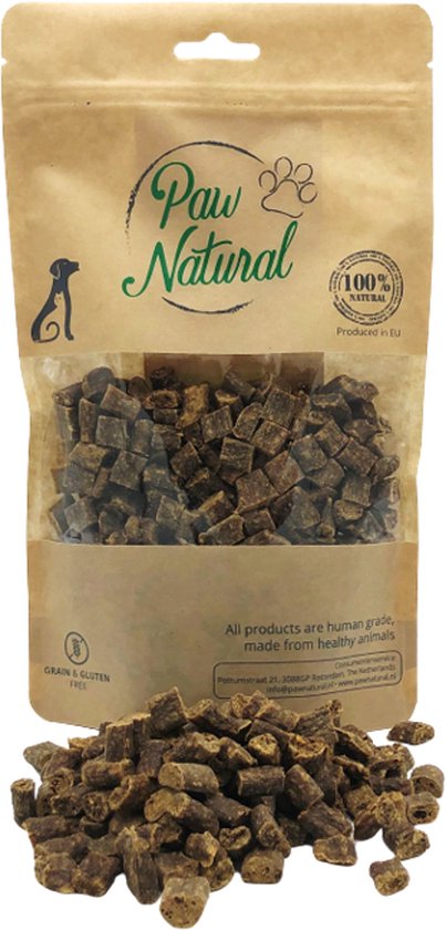 Paw Natural Lam Vlees Trainingstraktatie Snacks voor Honden, Beloningen 250 gr. Graan en Glutenvrij Naturel Hondenvoer voor dieren, alle rassen.