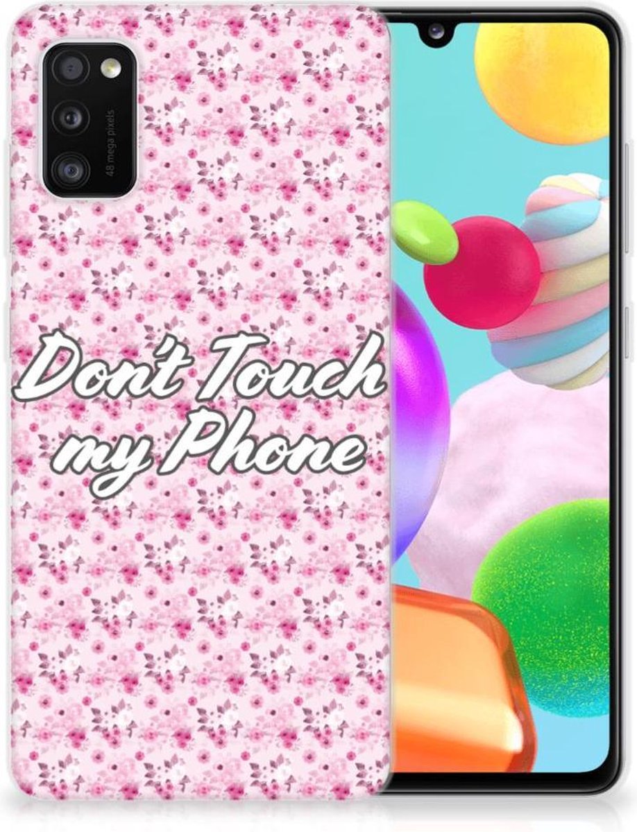 Samsung Galaxy A41 Silicone-hoesje Flowers Pink DTMP