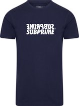 Subprime - Heren Tee SS Shirt Mirror Navy - Blauw - Maat M