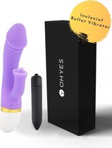 Dildo-Vibrator G-spot & Clitoris Stimulator - Vibrators voor Vrouwen - Incl. Mini Bullet Vibrator - Vibrator Jason