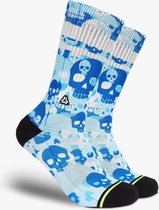 FLINCK Sportsokken - Skull Camo Delft Blue - Maat 39-41 - Unisex - Heren Sokken - Dames Sokken - Naadloze sokken - Crossfit Sokken - Hardloop Sokken - Fitness Sokken - Fietssokken