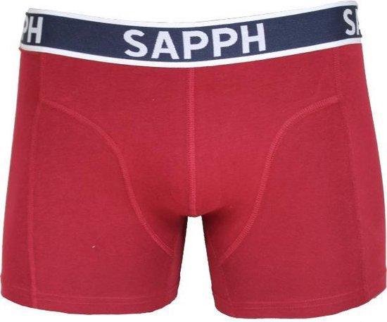 Sapph Boxershort Heren - Marc - Katoen - 2pack - Zwart/Rood - M | bol.com