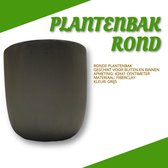 Plantenbakken voor buiten – cement kleur grijs ronde plantenbak decoratie voor planten 43cm hoog fiberclay | GerichteKeuze