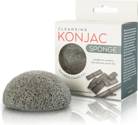 Éponge Konjac avec nettoyant visage au charbon actif - Nettoyage naturel du  visage -... | bol.com