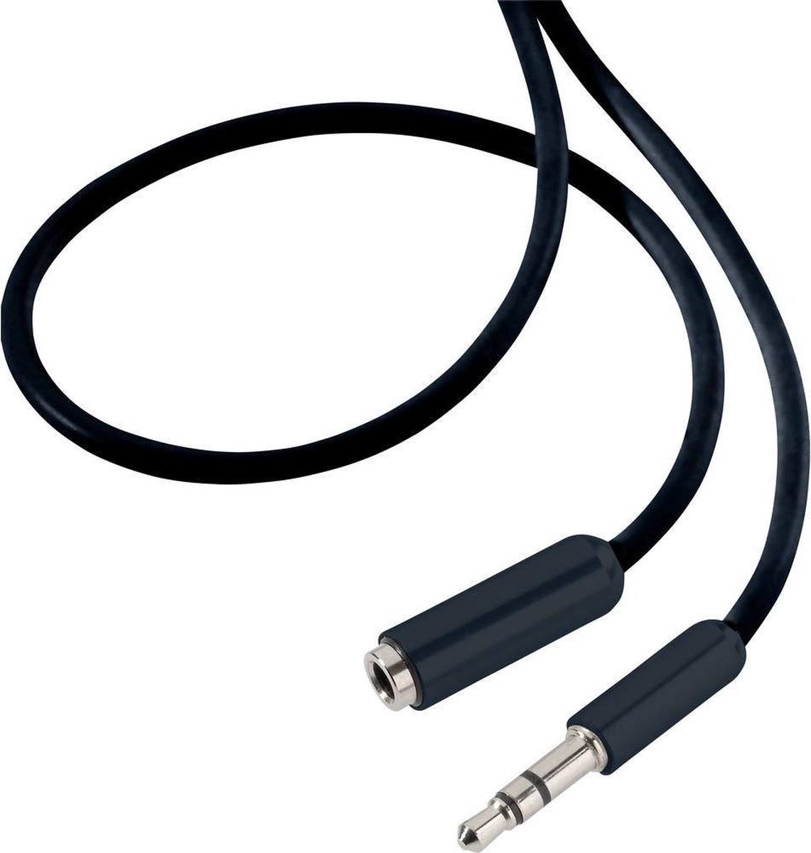 SpeaKa Professional SP-7870468 Jackplug Audio Verlengkabel [1x Jackplug male 3,5 mm - 1x Jackplug female 3,5 mm] 3.00 m Zwart SuperSoft-mantel