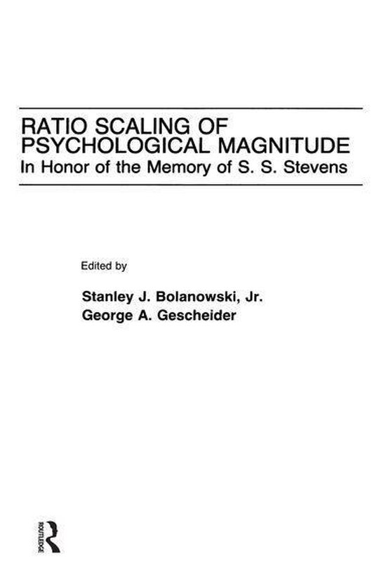 Ratio Scaling of Psychological Magnitude - cover