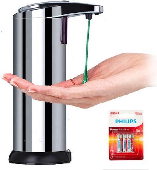 Automatische zeepdispenser RVS - Zeeppomp elektrische - Zeep dispenser -  Infrarood -... | bol.com