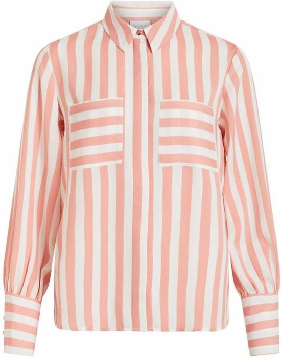 Vila blouse gestreept | Roze | Vistribello L/S shirt | 40 |