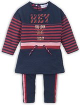 Dirkje - 2 pce Babysuit dress - Navy + red - Vrouwen - Maat 74