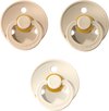 foto van Bibs fopspeen 0-6 maanden|Set 3 Stuks|Vanilla, Ivory, Sand|Maat 1|T1