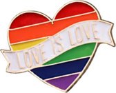 Pride Love is Love Kledingspeld - Gay Pride - Regenboog Pin Broche - 1 stuks