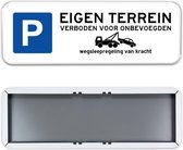 Parkeerbord Eigen Terrein 60x20cm - Stevig aluminium bord met dubbel omgezette rand
