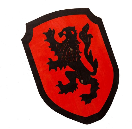 Ridderschild rood met zwarte leeuw