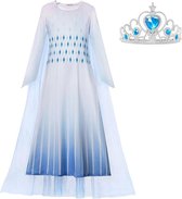 Elsa jurk Sneeuw Koningin wit Basic 128-134 (140)